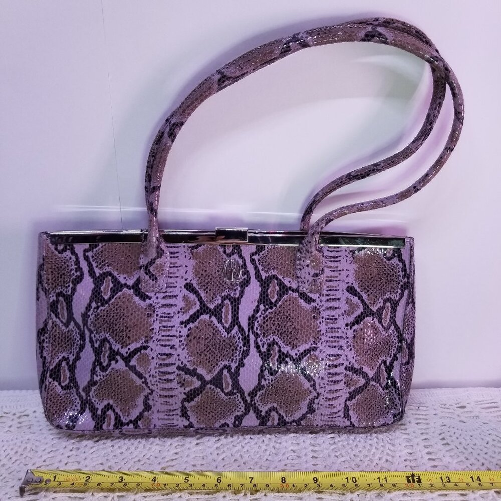 Michel Angelo Women's Handbag Pink Snakeskin Pattern